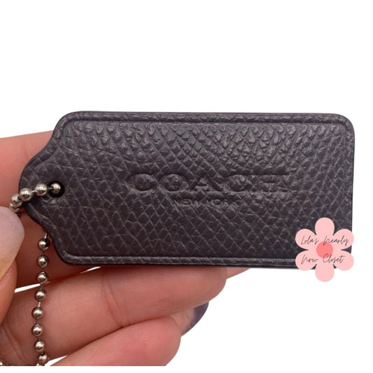 2"  COACH Brown Fob Bag Charm Hang tag Hangtag