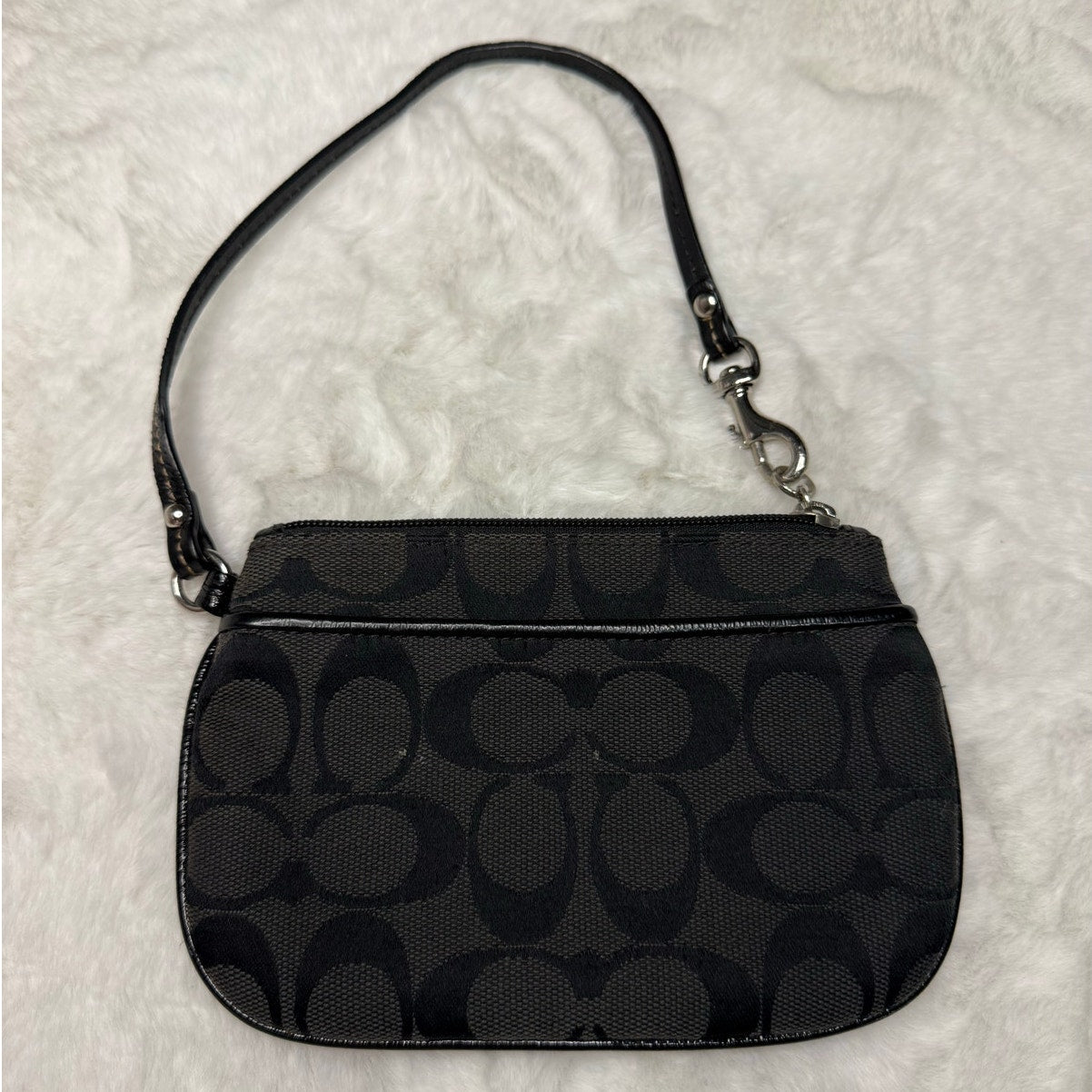 Coach Black Signature Canvas Wristlet