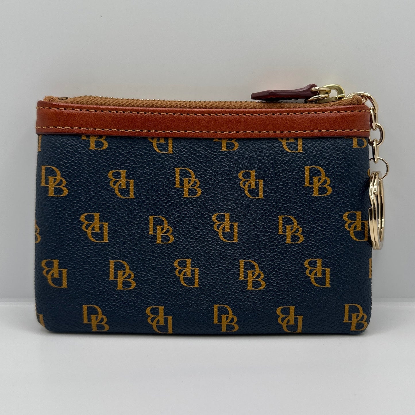 DOONEY & BOURKE Blue Brown Signature Pouch Case with Keychain