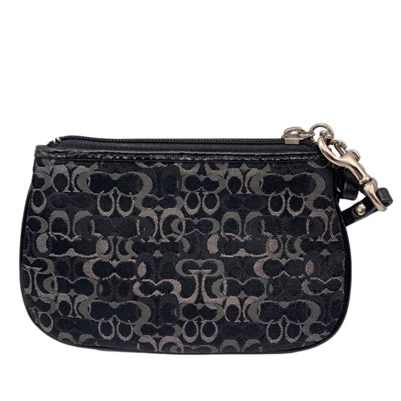 COACH Black Signature Canvas Wristlet