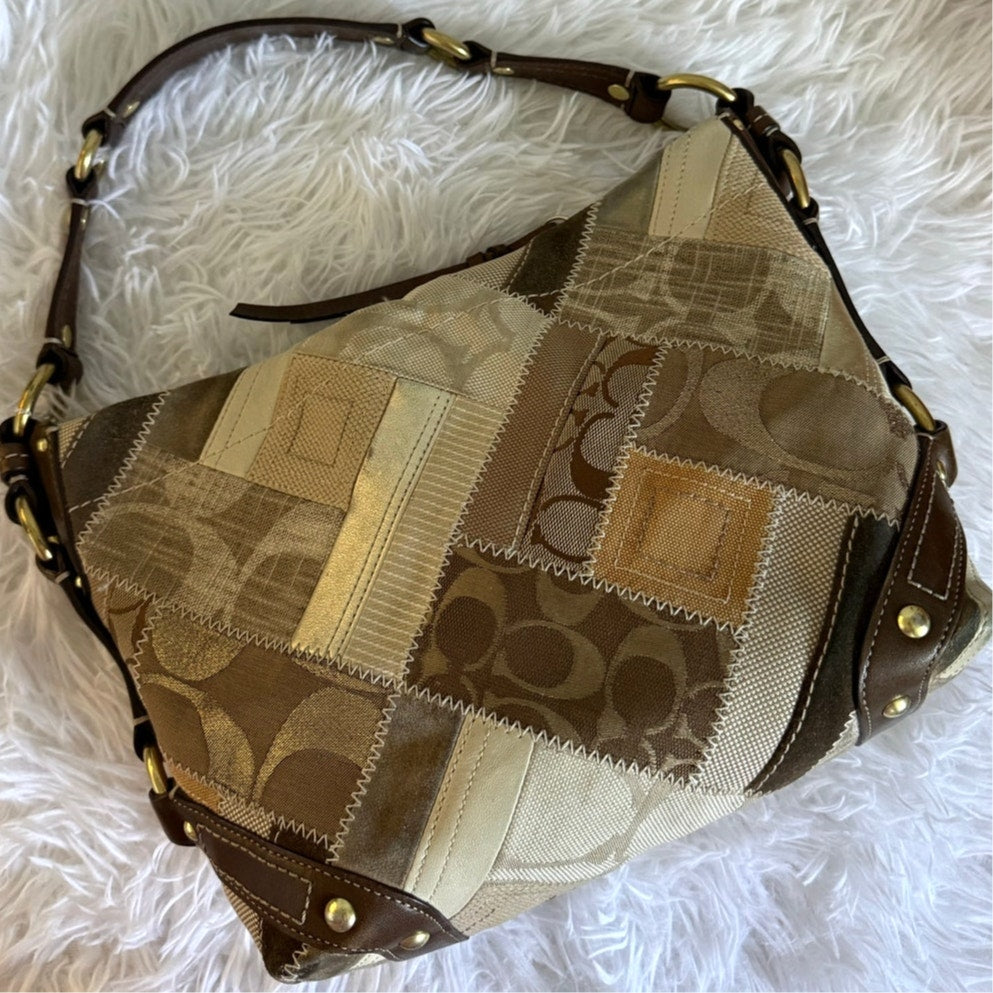 Y2K Coach 12523 Carly Signature Patchwork Hobo Bag Shoulder Bag