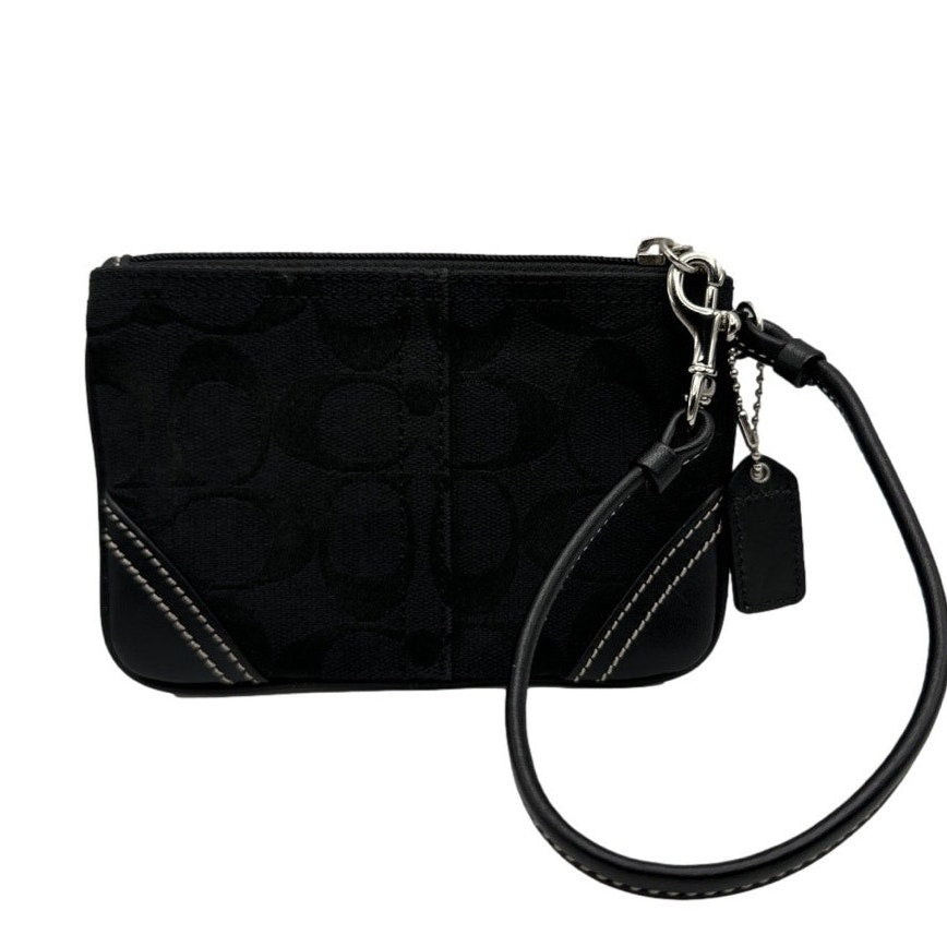 COACH Black Signature Canvas Wristlet