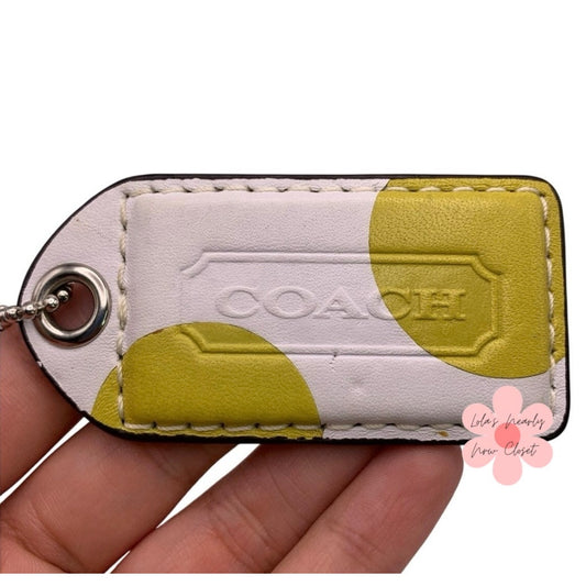 2.5" y2k COACH Vintage Polka Dot Fob Bag Charm Hang tag Hangtag