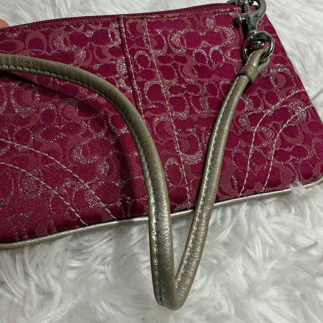 y2k Coach Optic Signature Lurex Wristlet