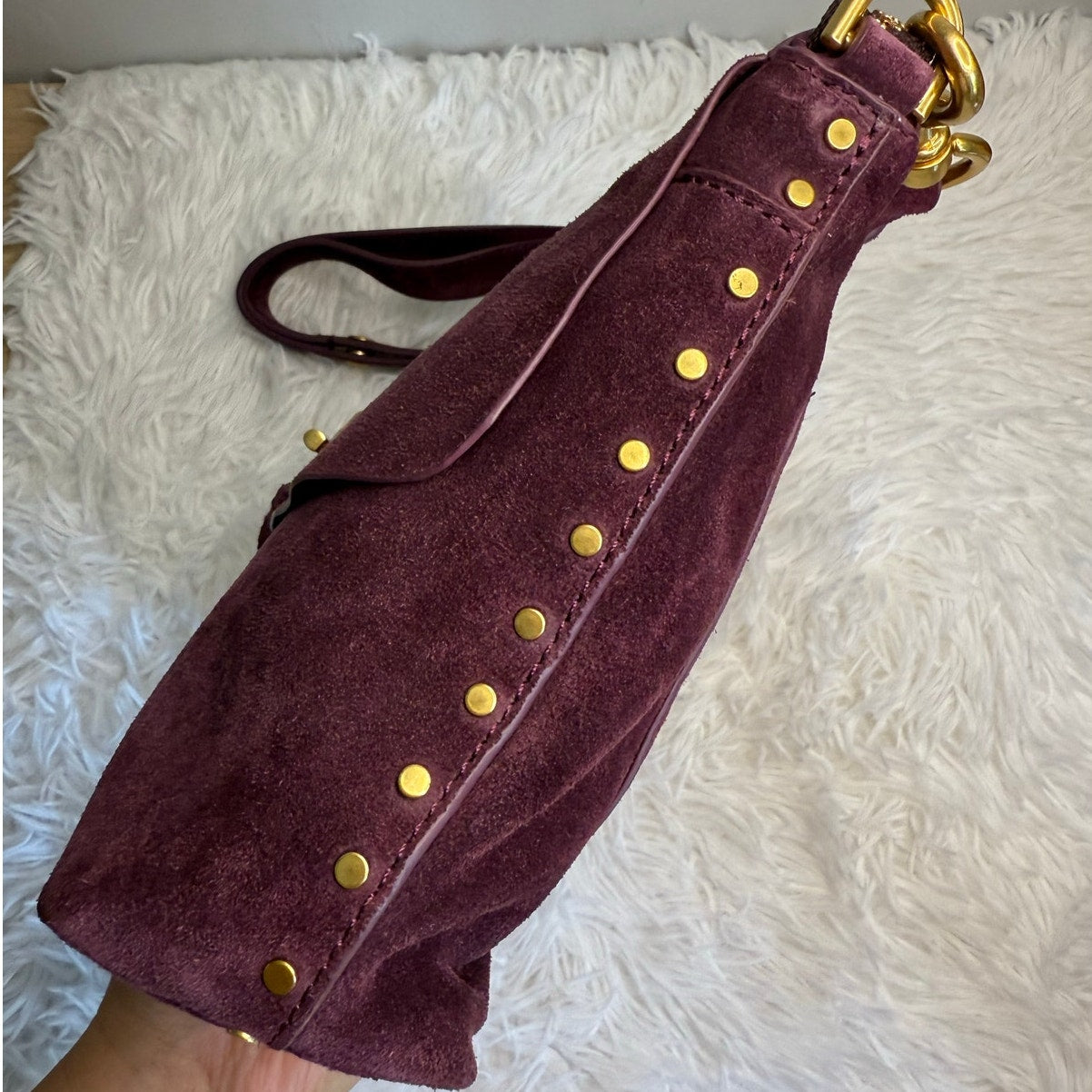 Rebecca Minkoff Darren Top Zip Suede Convertible Shoulder Bag