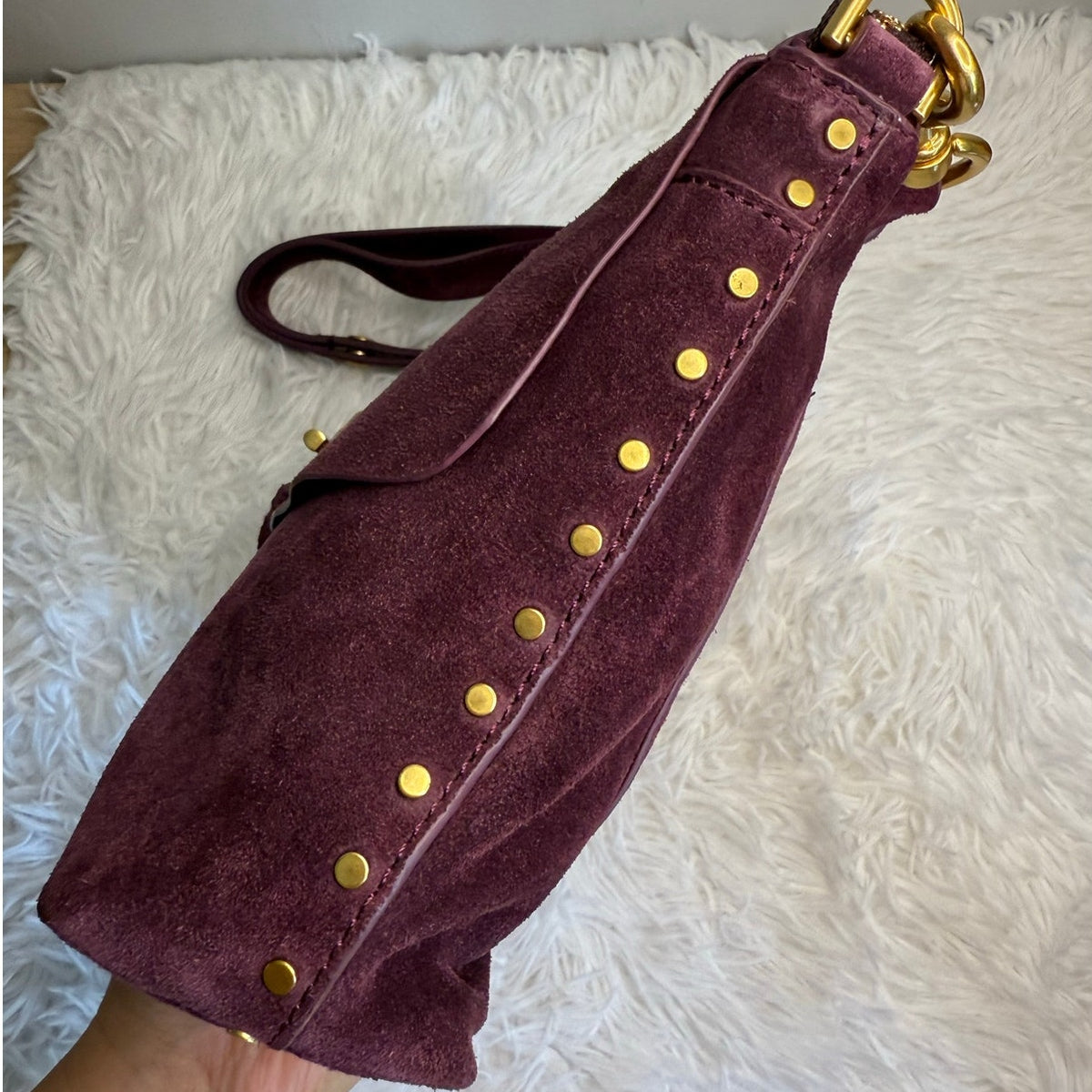 Rebecca Minkoff Darren Top Zip Suede Convertible Shoulder Bag
