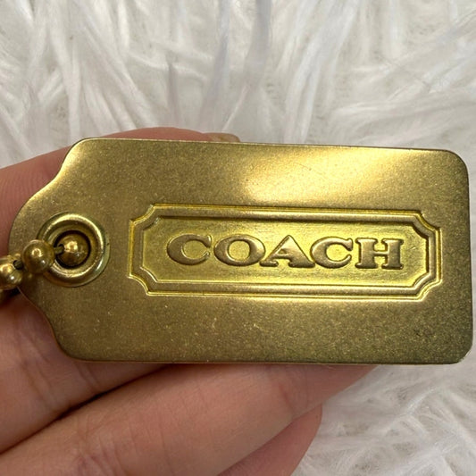 2" y2k COACH Vintage metal Fob Bag Charm Hang tag Hangtag