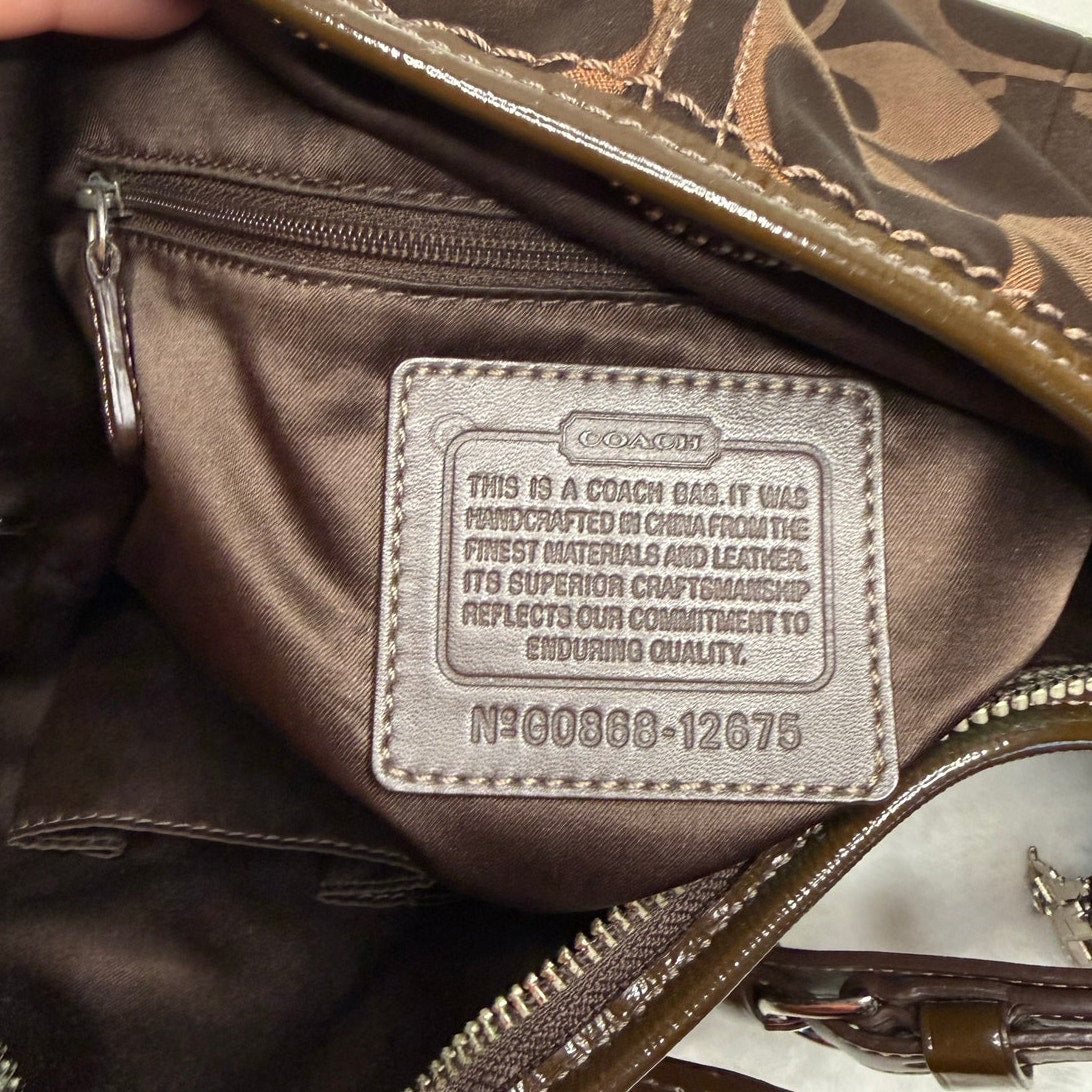 y2k Coach 12675 Brown Signature Hobo Shoulder Bag