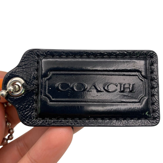 2" COACH Black Fob Bag Charm Hang tag Hangtag