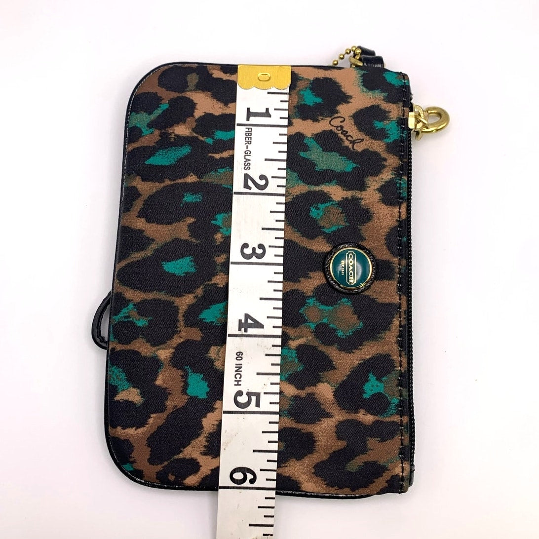 COACH Cheetah Print Poppy Wristlet