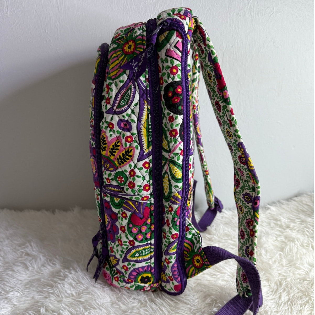 Vera Bradley Quilted Essential Large Laptop Backpack Bright Paisley