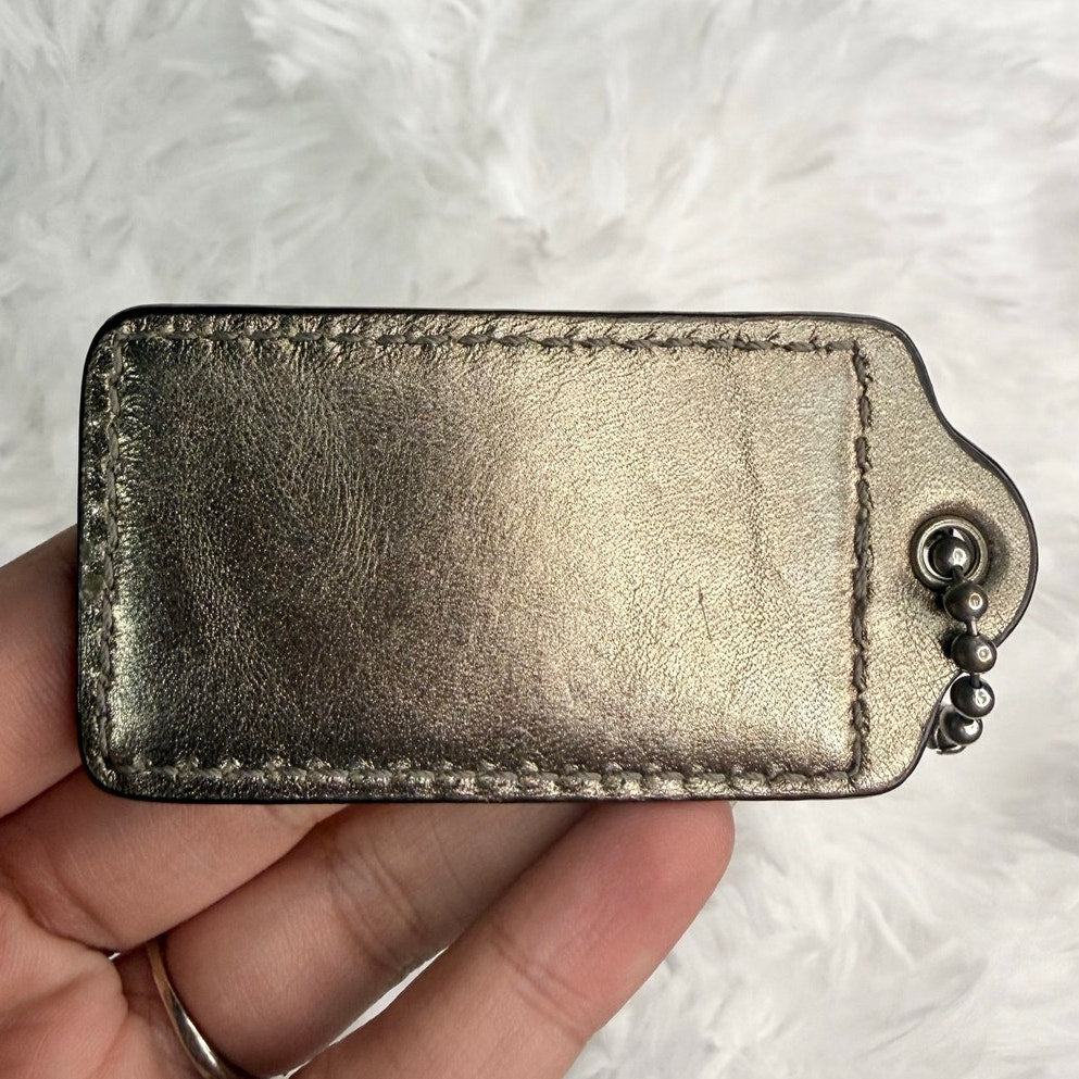 2" COACH Bronze Fob Bag Charm Hang tag Hangtag