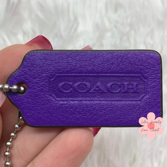 2" COACH Purple Legacy Fob Bag Charm Hang tag Hangtag