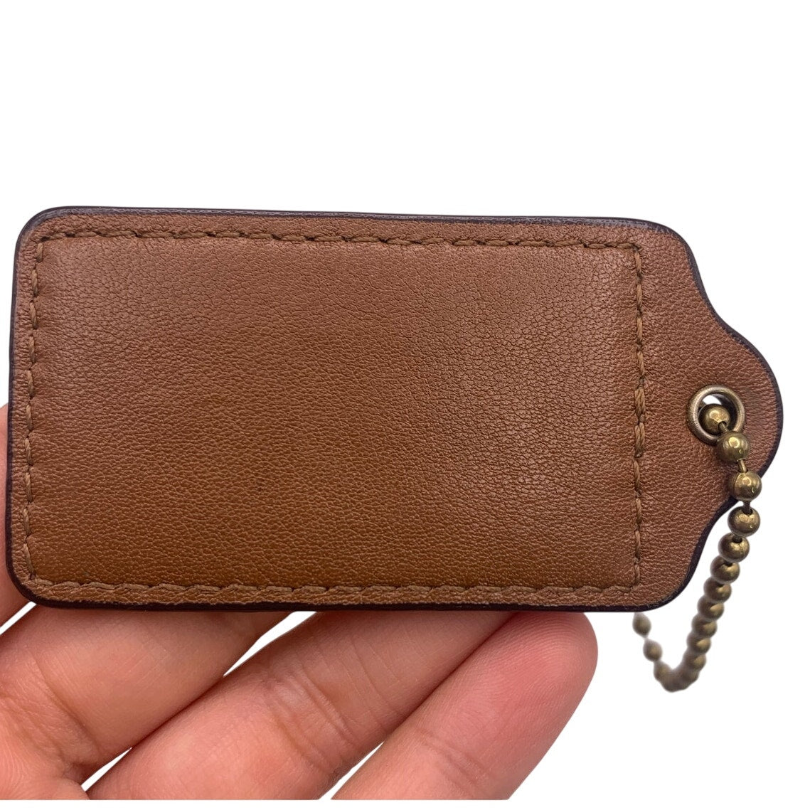 2.5" COACH Brown Fob Bag Charm Hang tag Hangtag