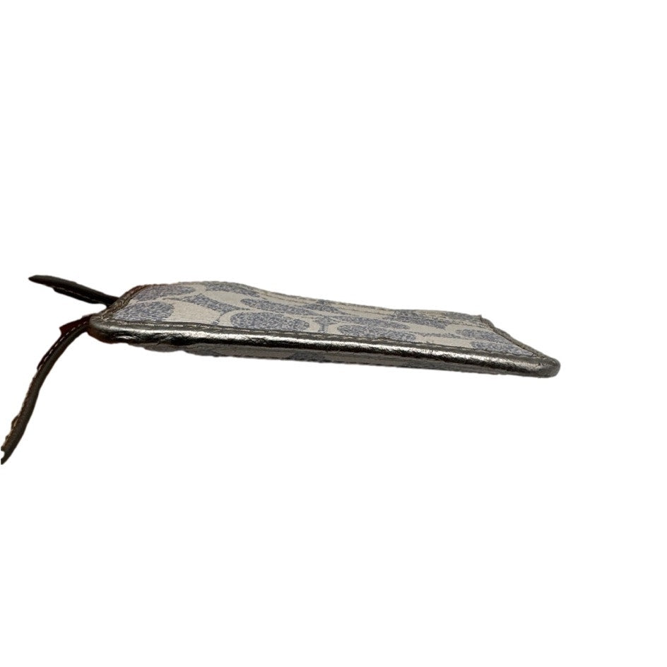 SALE COACH Gray Coated Canvas Card Holder Wallet Wristlet