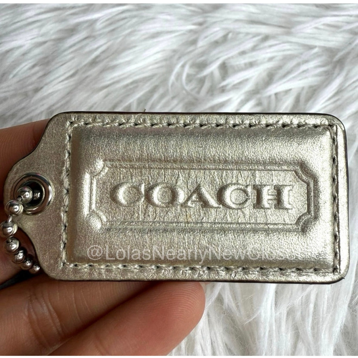 2.5" COACH Silver Fob Bag Charm Hang tag Hangtag