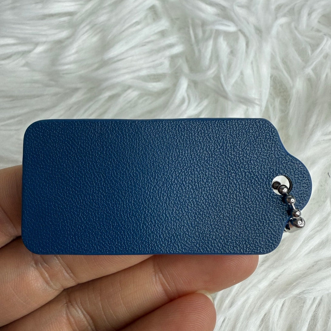 2" COACH Blue Fob Bag Charm Hang tag Hangtag