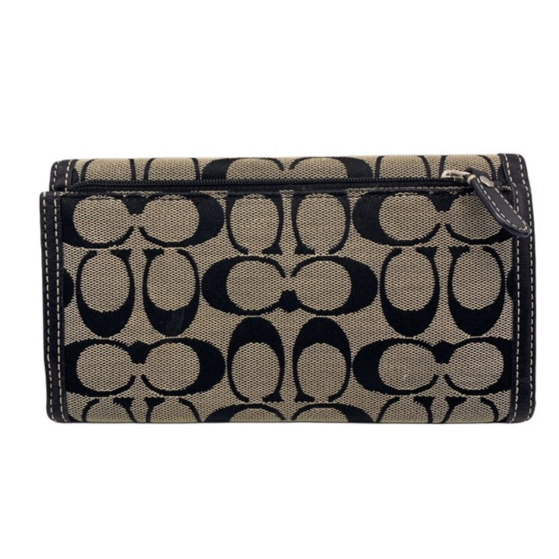 COACH Black Signature Canvas Wallet