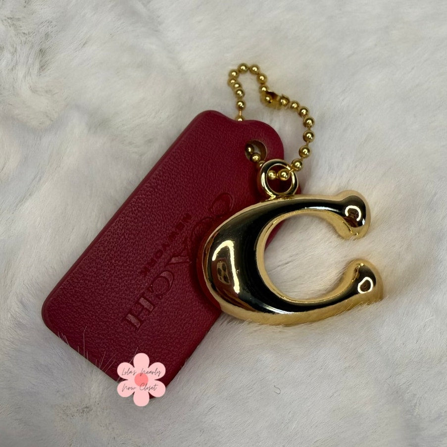 1.5" COACH "C" Hang Tag Key Fob Bag Charm