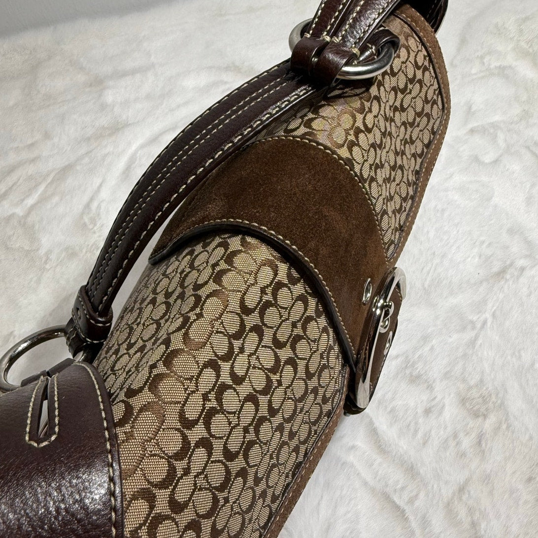 y2k COACH Vintage Brown Soho Flap Shoulder Bag