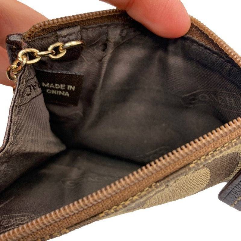 SALE y2k COACH Brown Signature Canvas Card holder Coin Purse