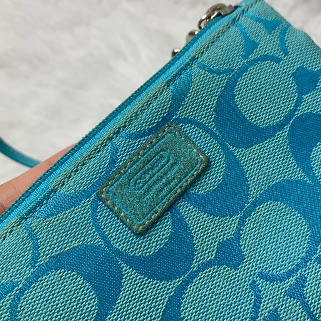 y2k Coach Turquoise Wristlet