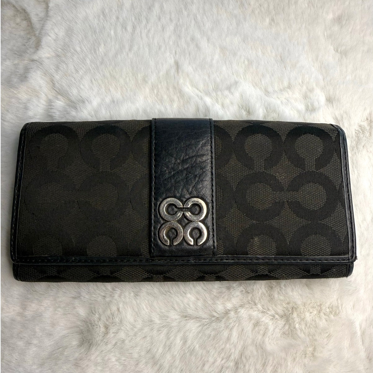 COACH Black Signature Canvas Wallet