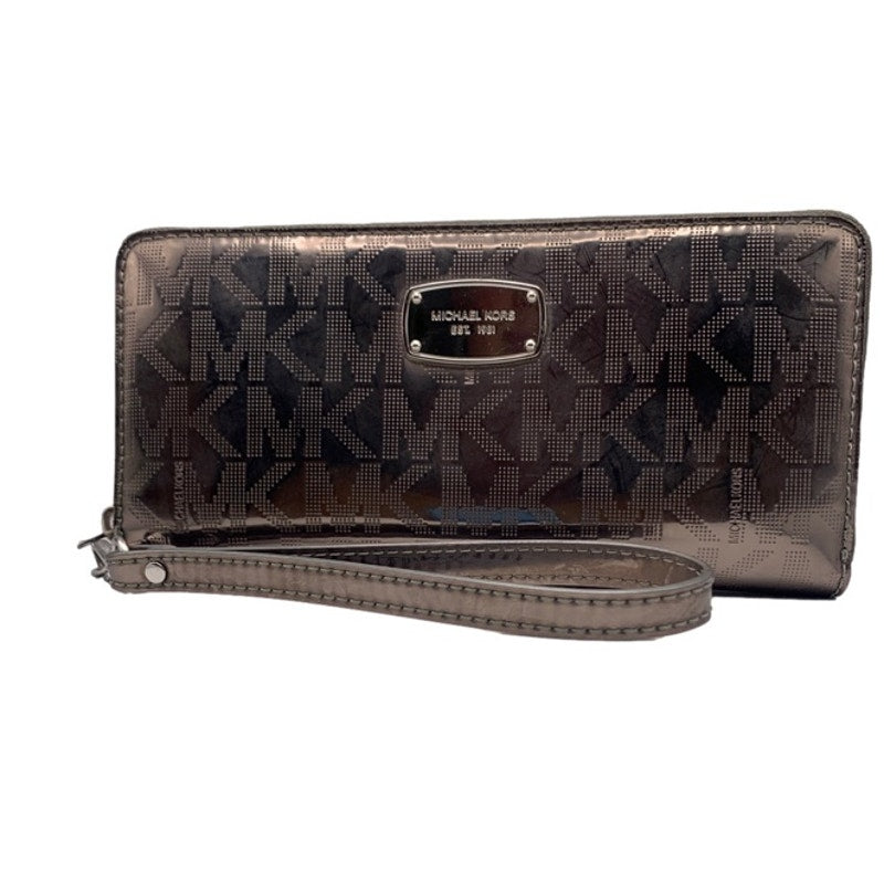 Michael Kors Metallic Silver Zip Around Wallet