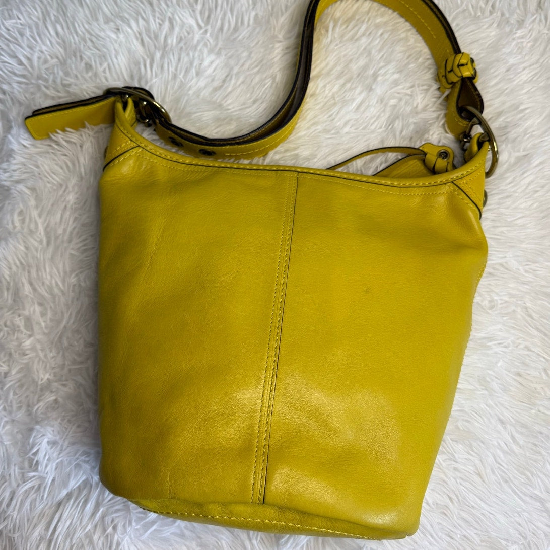 y2k COACH 2007 Bleecker 11422 Yellow Duffle Bucket Shoulder Bag Crossbody