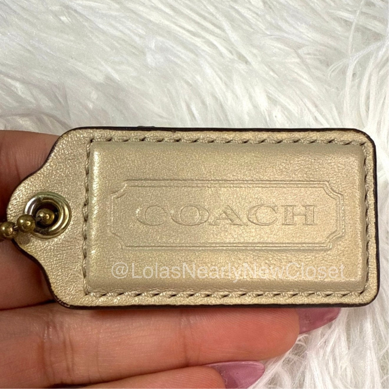 2" COACH Gold Fob Bag Charm Hang tag Hangtag
