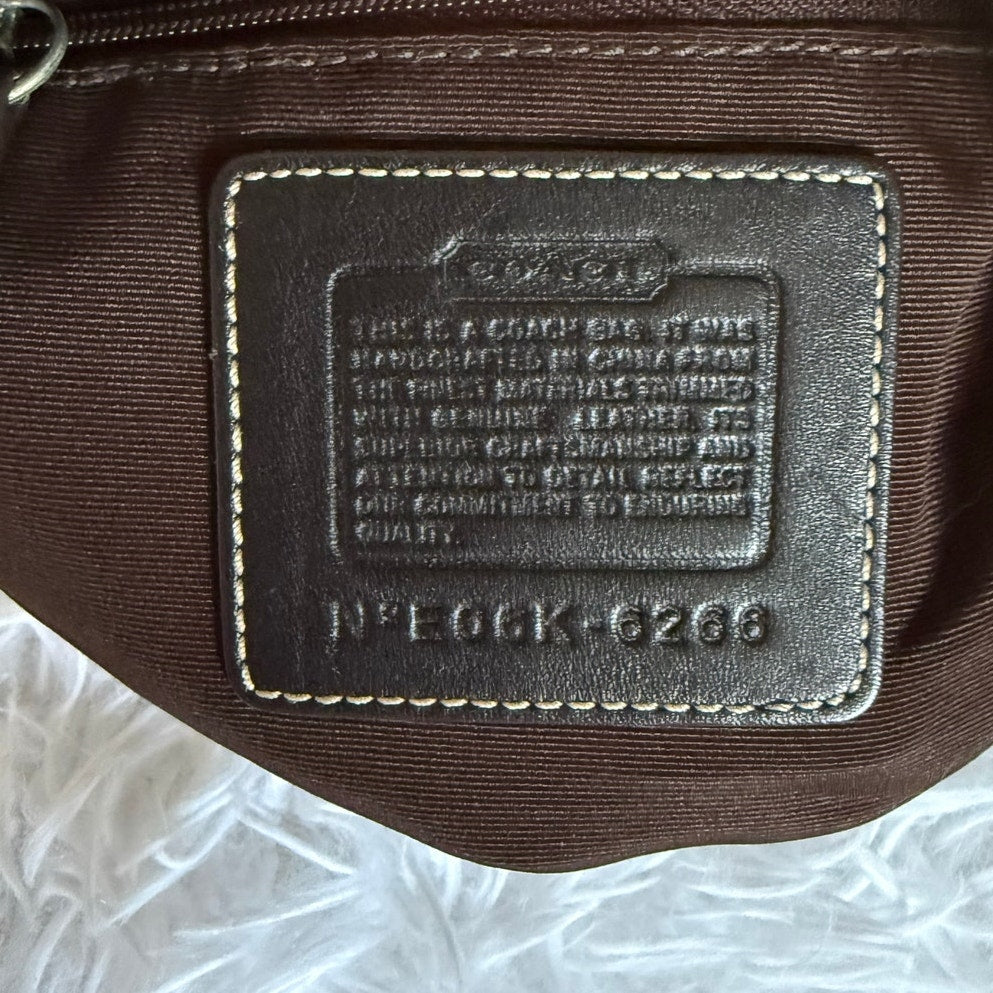 y2k COACH 2006 Brown Signature Hobo Shoulder Bag