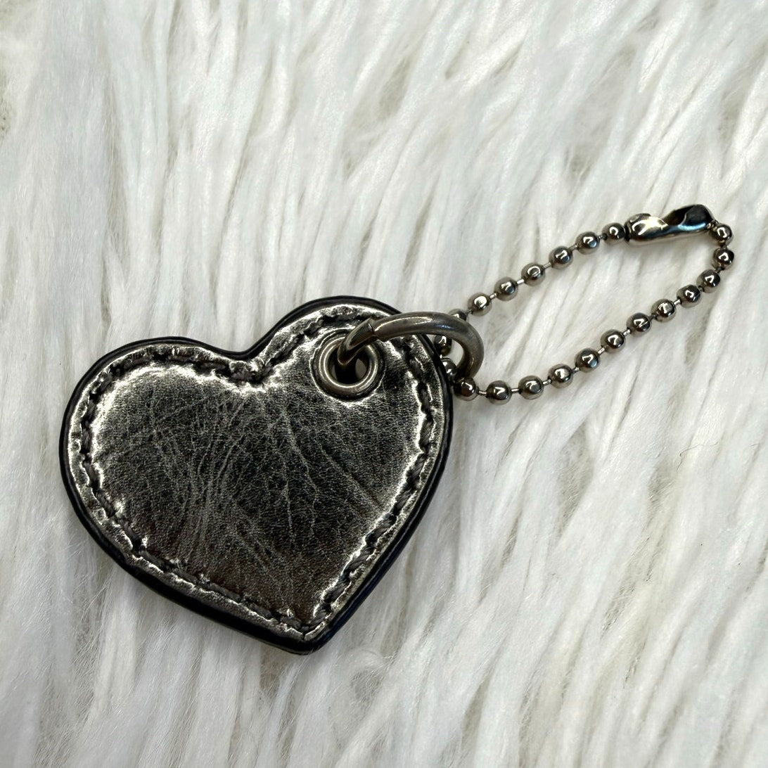 1" COACH Poppy Heart Fob Bag Charm Hang tag Hangtag