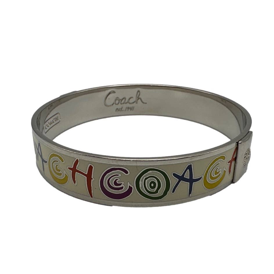 COACH Multi-color Shimmering Enamel Signature Bangle Bracelet