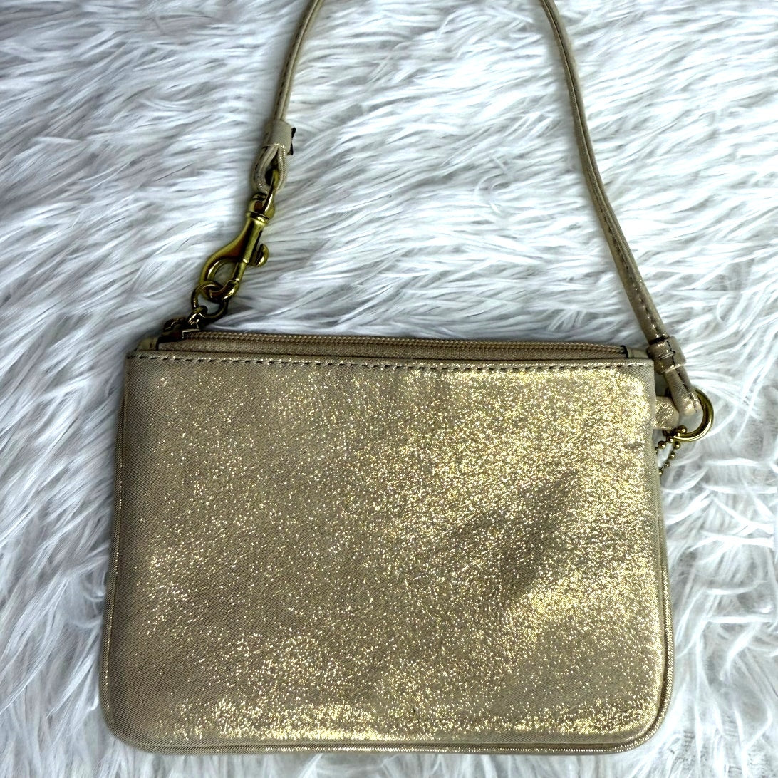 COACH Gold Poppy Wristlet