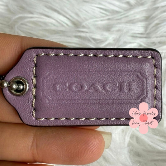 1.5" COACH Lilac Purple Fob Bag Charm Hang tag Hangtag