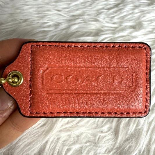3" Coach Coral Fob Bag Charm Hang tag Hangtag