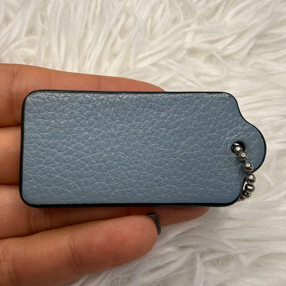 2” COACH Blue Fob Bag Charm Hang tag Hangtag