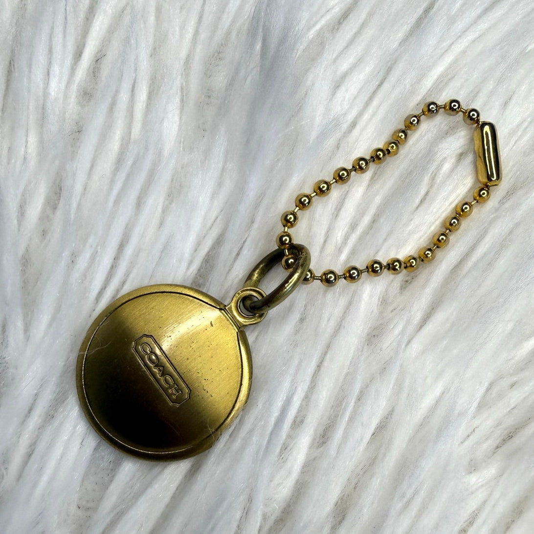 1" Coach Metal Circle Hangtag Hang Tag Bag Charm