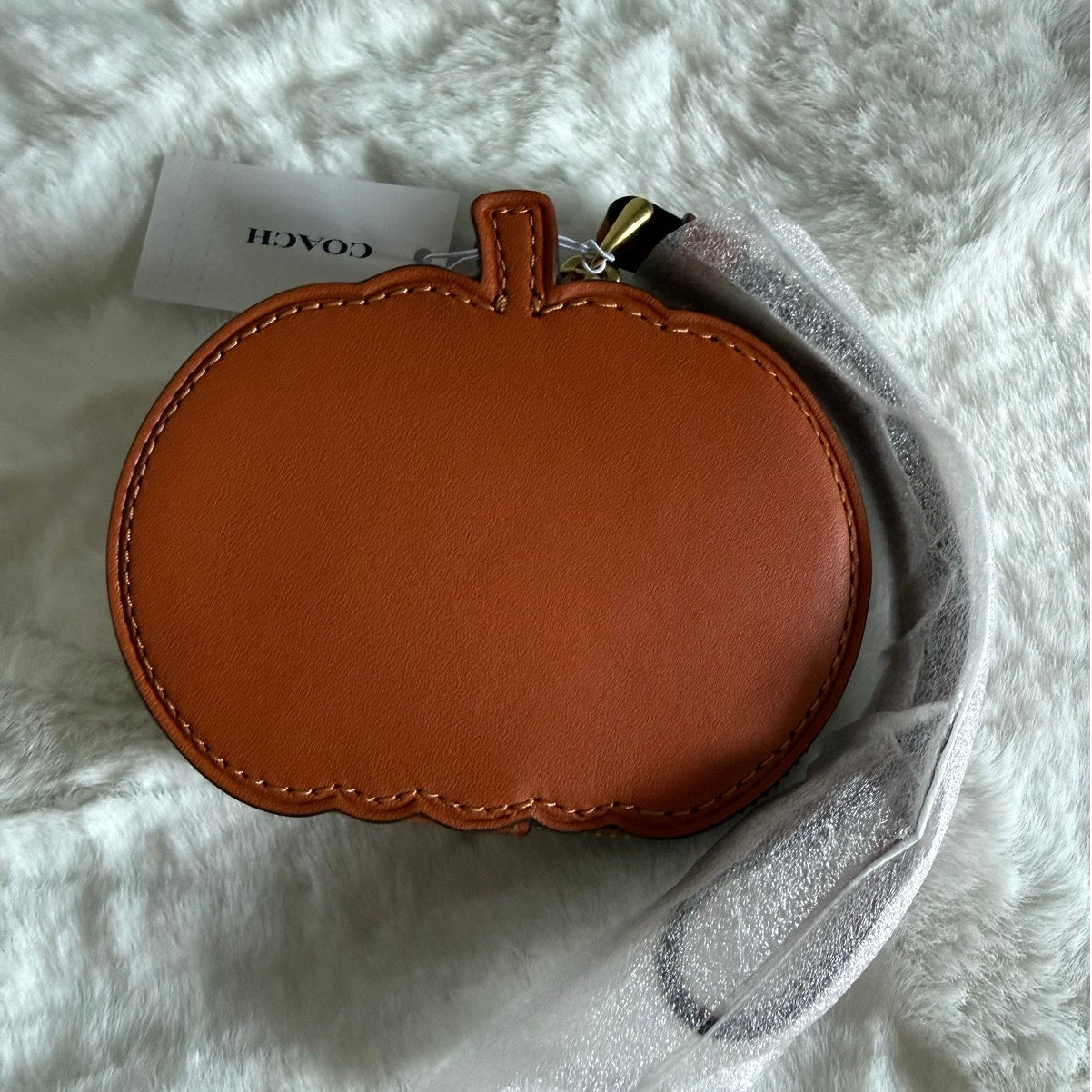 NWT Coach Pumpkin Coin Case Wristlet