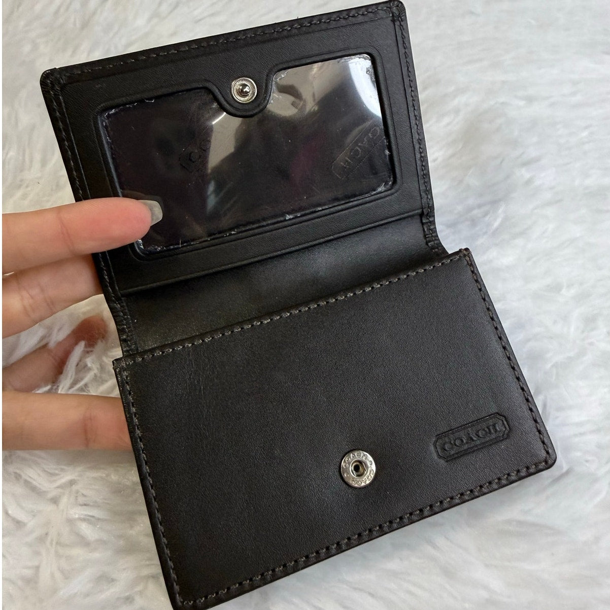 y2k Coach Brown Card Holder Wallet