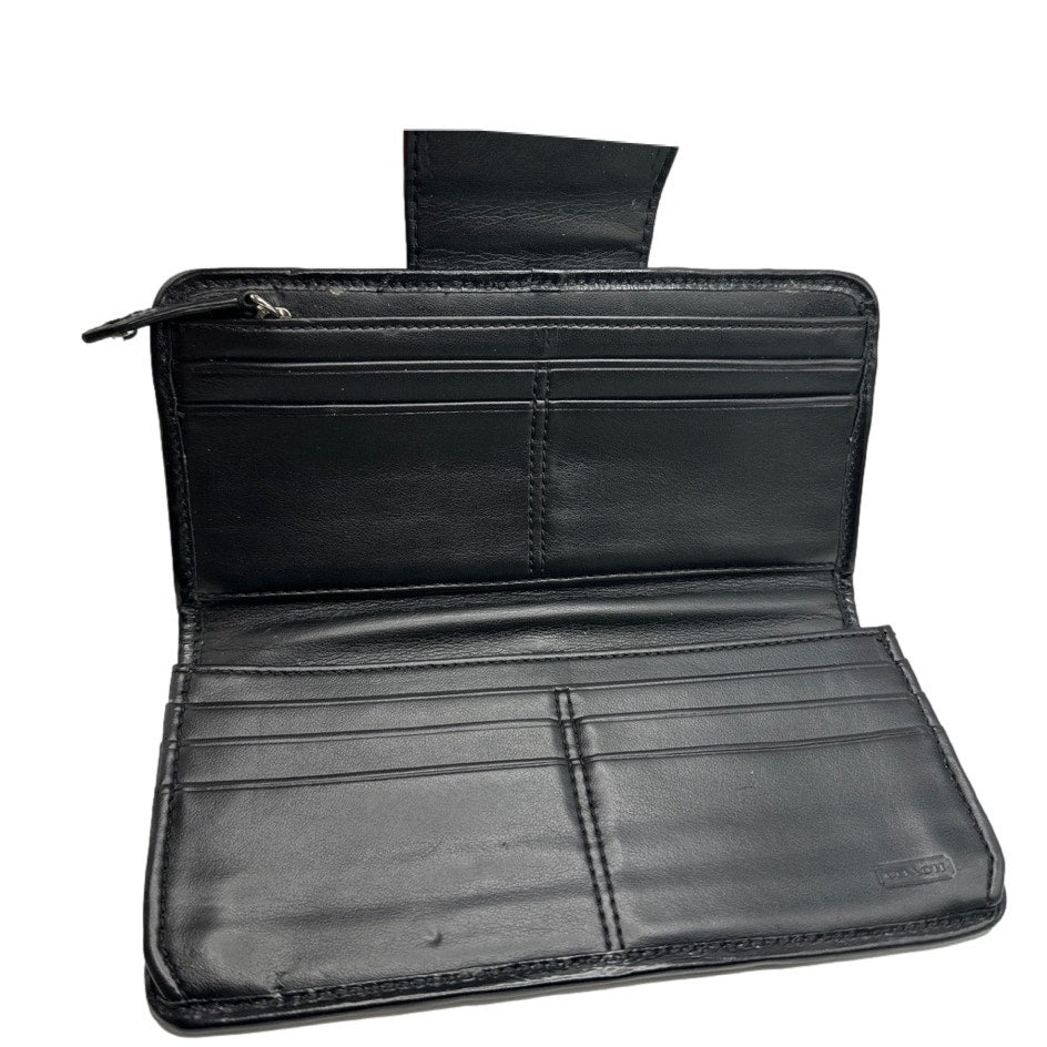 COACH Black Signature Canvas Ashley Wallet