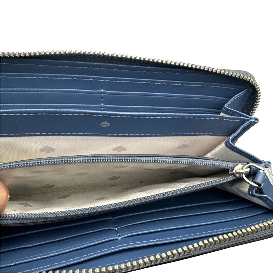 KATE SPADE New York Blue and light Blue Cameron LG Zip Around Wallet