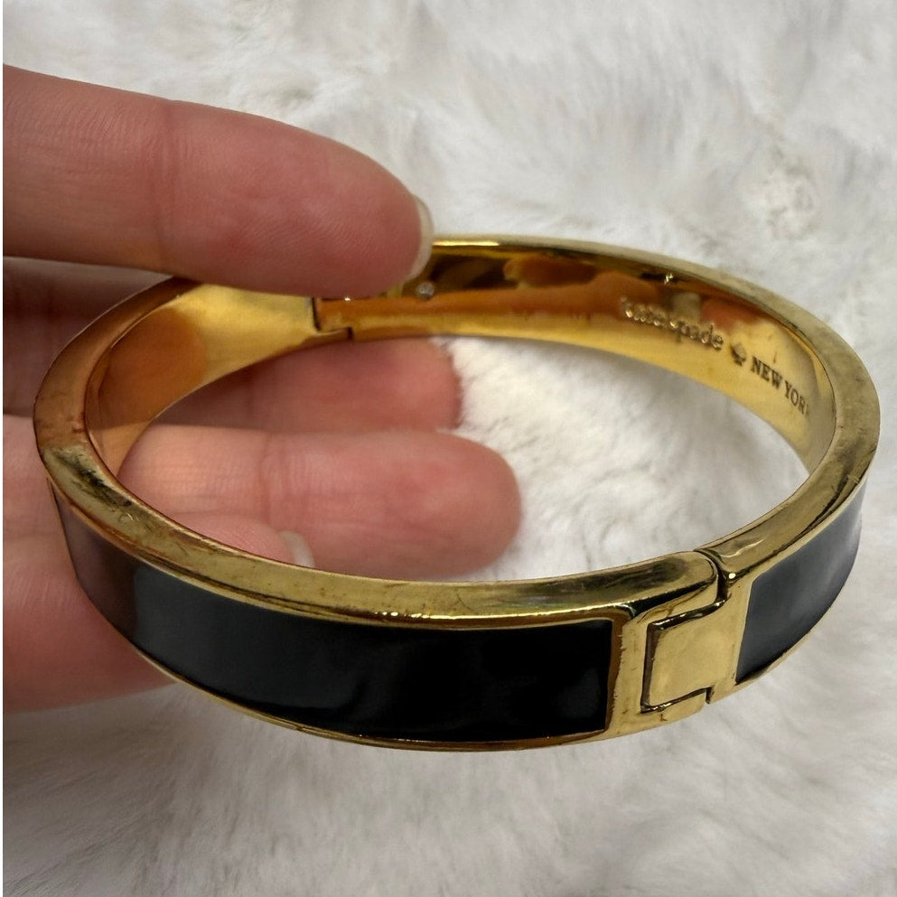 kate spade New York Black Gold Spade Bangle Bracelet