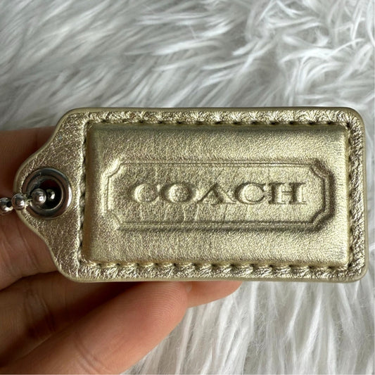 2.5" COACH Gold Fob Bag Charm Hang tag Hangtag