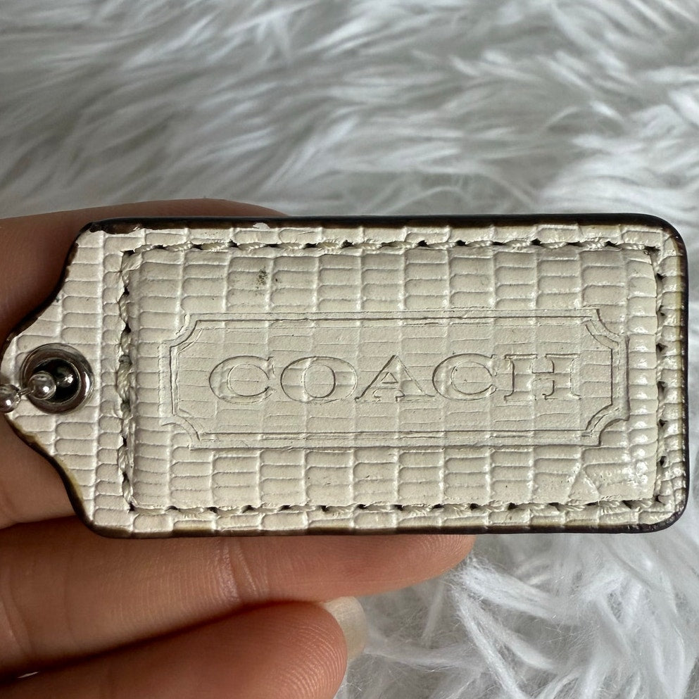 2" COACH Lizard Embossed Fob Bag Charm Hang tag Hangtag