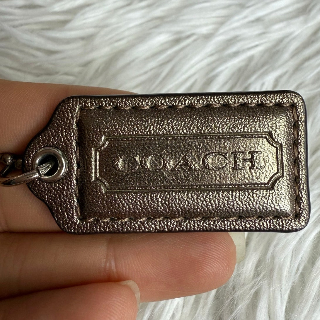 1.5" COACH Bronze Fob Bag Charm Hang tag Hangtag