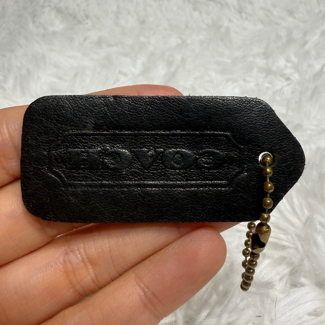 2" Vintage COACH Black Fob Bag Charm Hang tag Hangtag