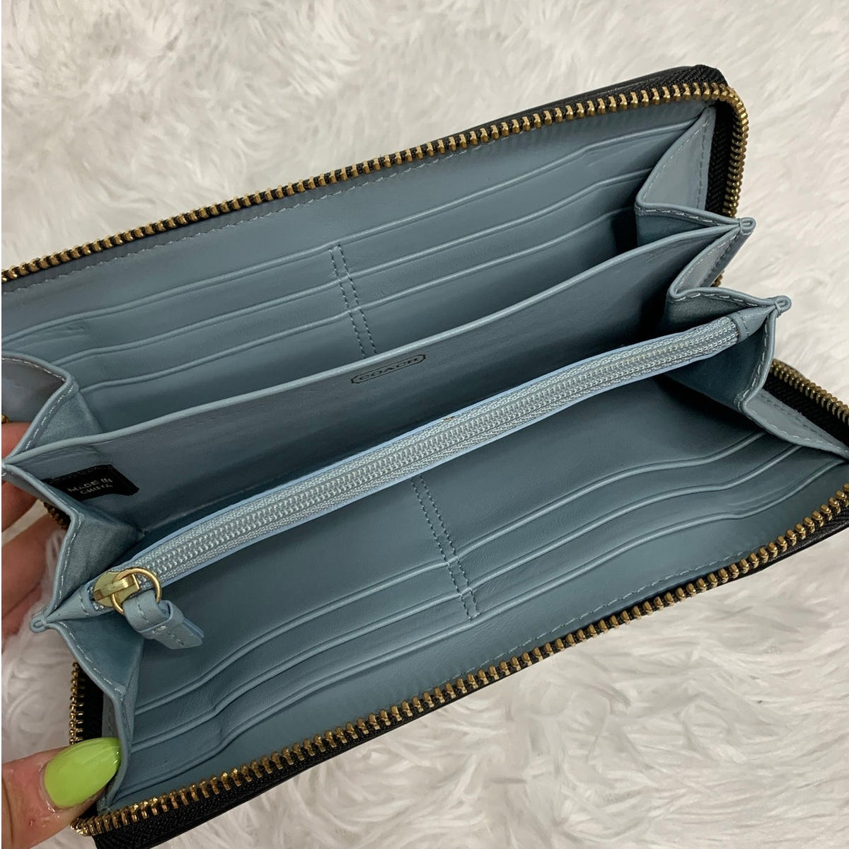 y2k Coach Double Buckle Black Wallet