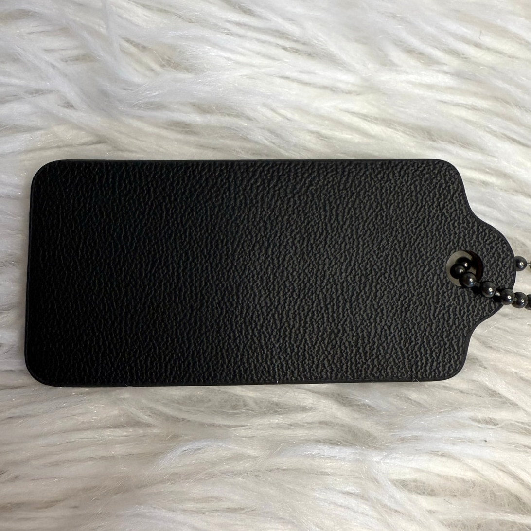 2" COACH Black Fob Bag Charm Hang tag Hangtag