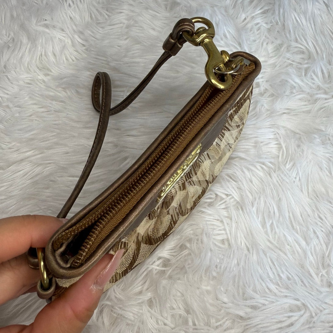 COACH Brown Signature Wristlet